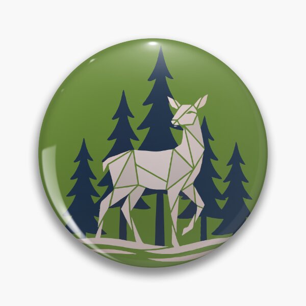 Item preview, Geometric White Deer in Winter in the Forest designed and sold by DoceVaga.
