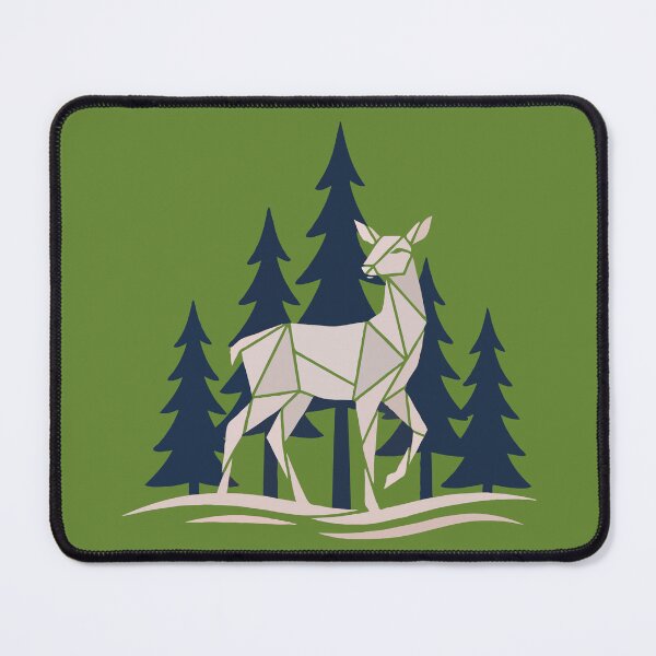 Item preview, Geometric White Deer in Winter in the Forest designed and sold by DoceVaga.