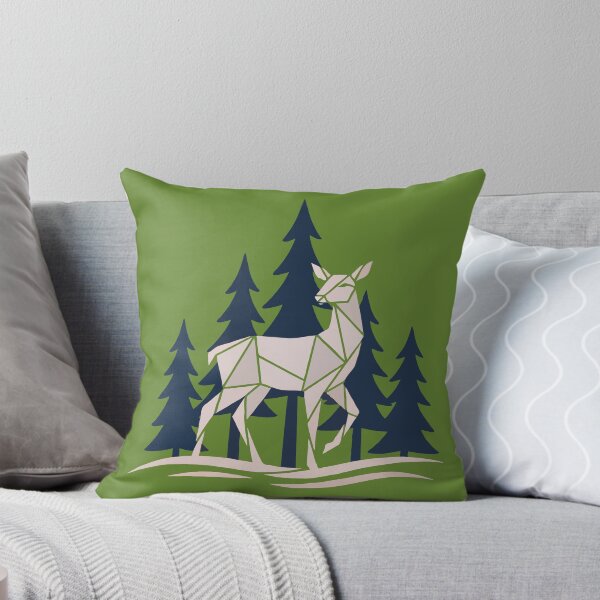 Item preview, Geometric White Deer in Winter in the Forest designed and sold by DoceVaga.