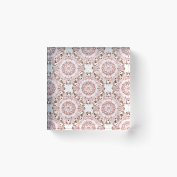 Aperçu de l'œuvre Motif mandala floral en dentelle couleur pêche créée et vendue par Artistestella.