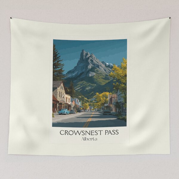 Item preview, Crowsnest Pass Alberta | Historic Rocky Mountain Town Art designed and sold by TuncGK.