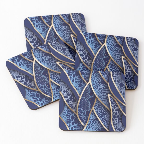 Item preview, vivid navy blue metallic snakeskin pattern v0.2 designed and sold by gulka8.
