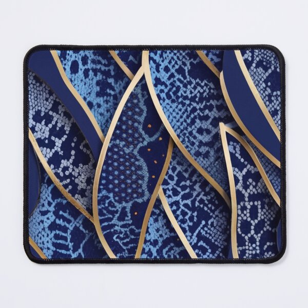 Item preview, vivid navy blue metallic snakeskin pattern v0.2 designed and sold by gulka8.
