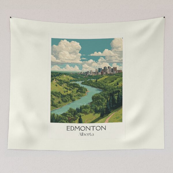 Item preview, Edmonton Alberta | River Valley Cityscape Art Print designed and sold by TuncGK.