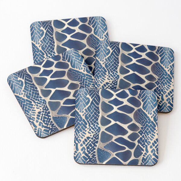 Item preview, vivid navy blue metallic snakeskin pattern v0.2 designed and sold by gulka8.