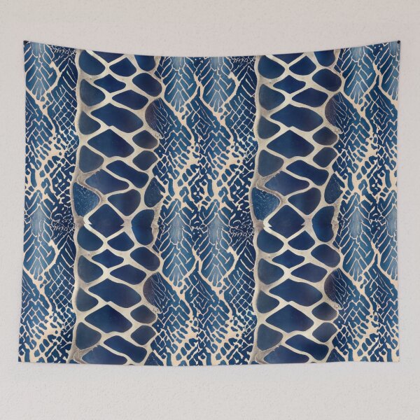 Item preview, vivid navy blue metallic snakeskin pattern v0.2 designed and sold by gulka8.