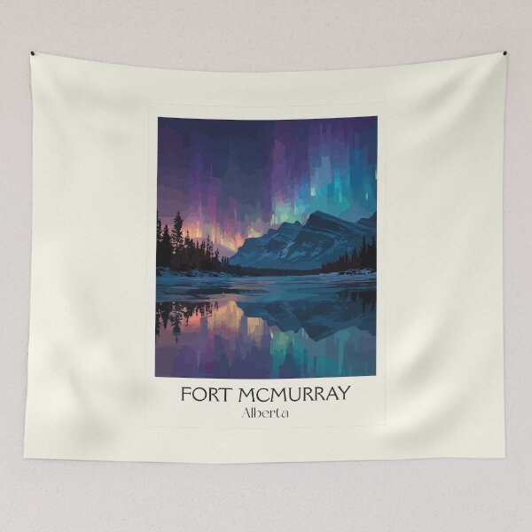 Item preview, Fort McMurray Alberta | Northern Lights & Boreal Forest Art designed and sold by TuncGK.