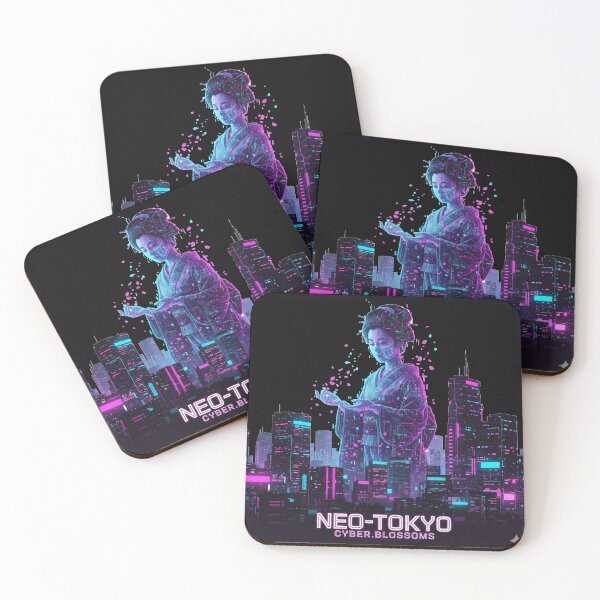 Item preview, CyberpunkGeishaHologram|NeoTokyoSkyline|FuturisticJapan|NeonNoir|SciFiStreetwear designed and sold by DarkNight9.
