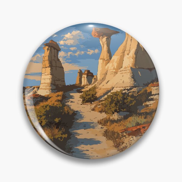 Item preview, Hoodoo Trail Alberta | Drumheller Badlands Art Print designed and sold by TuncGK.