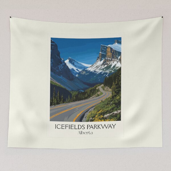 Item preview, Icefields Parkway Alberta | Scenic Rockies Road Trip Art designed and sold by TuncGK.