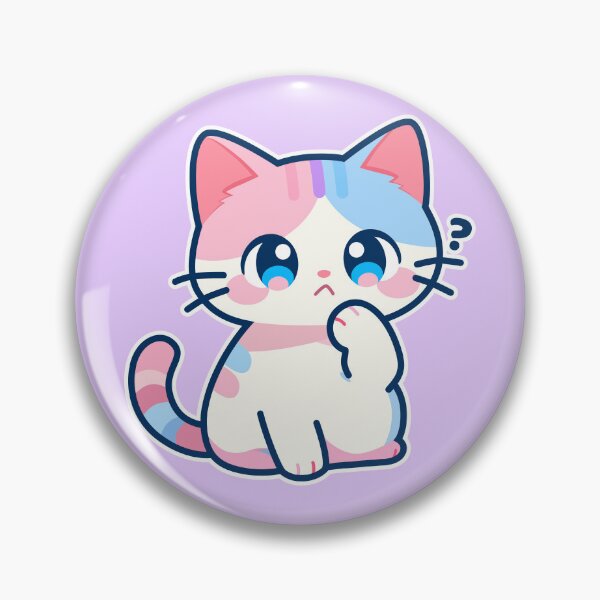 Item preview, Confused Cat Kawaii Pastel Kitten with Adorably Puzzled Face designed and sold by NemuriNezu.