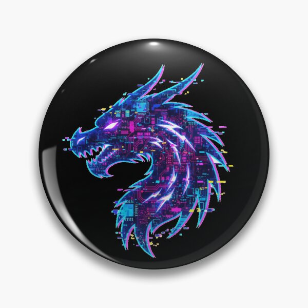 Item preview, Cyberpunk Dragon Head | Neon Glitch Art | Futuristic Dragon designed and sold by DarkNight9.