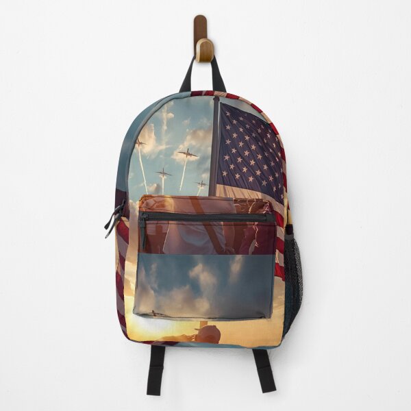 Item preview, The American flag against the setting sun designed and sold by Bobigreg.