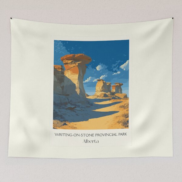 Item preview, Writing-on-Stone Alberta Hoodoos | Badlands Art Print designed and sold by TuncGK.