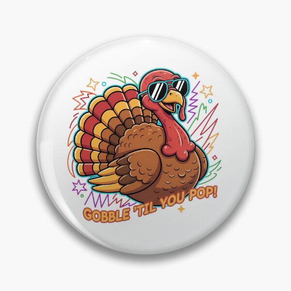 Item preview, Gobble Til You Pop Funny Retro Turkey Thanksgiving Design designed and sold by BeautifulEye.