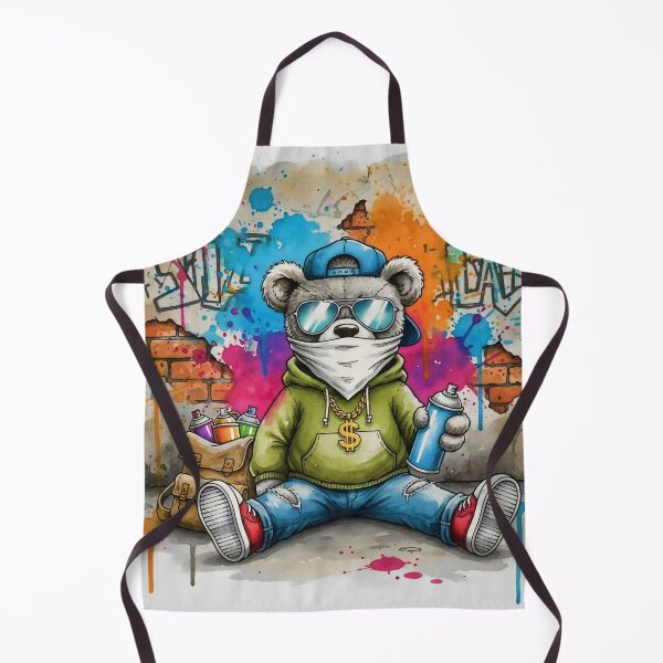 Item preview, Graffiti Artist Teddy Bear with Spray Paint – Urban Street Art Illustration designed and sold by Pixel Pout.