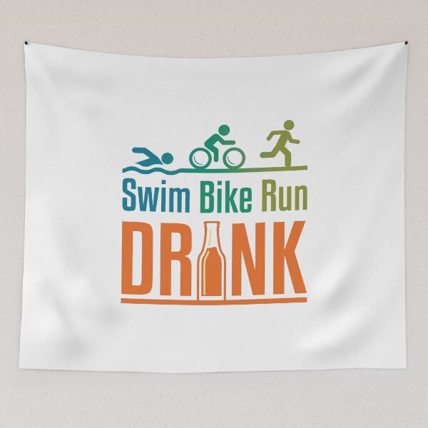 Item preview, Funny Triathlon Drinking Swim Bike Run Drink designed and sold by jaygo.
