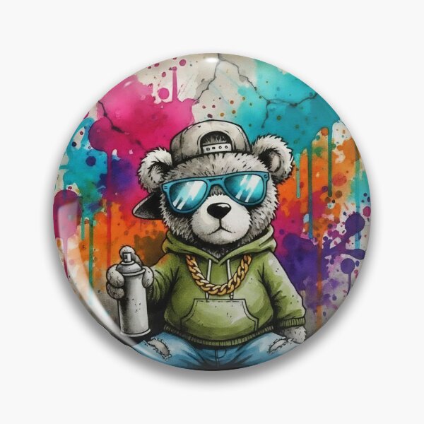 Item preview, Graffiti Teddy Bear with Spray Can – Urban Street Art Illustration designed and sold by Pixel Pout.