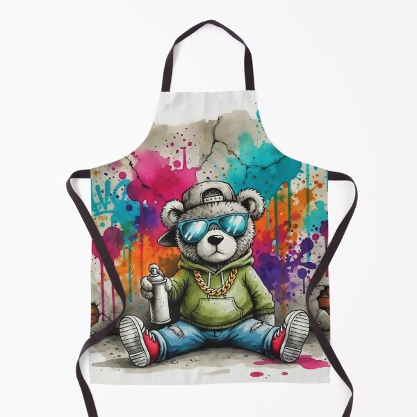 Item preview, Graffiti Teddy Bear with Spray Can – Urban Street Art Illustration designed and sold by Pixel Pout.