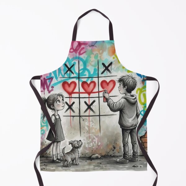 Item preview, Boy Spray Painting Hearts – Urban Street Art Love Mural Illustration   designed and sold by Pixel Pout.