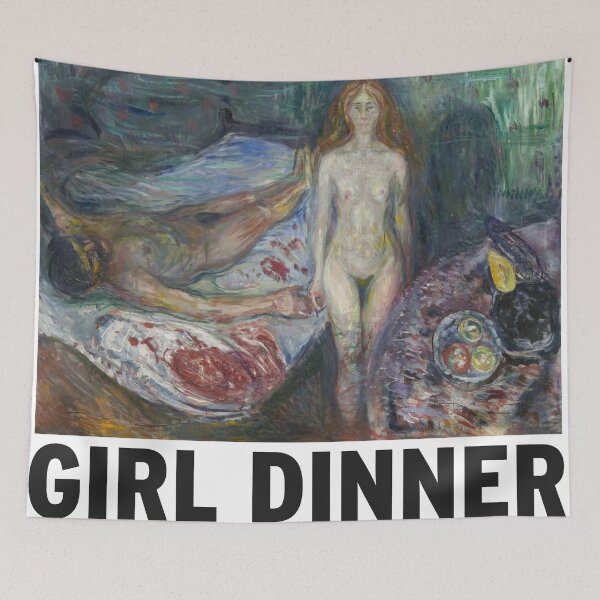 Item preview, Girl Dinner. Feminism Humor designed and sold by AvantGardeHumor.