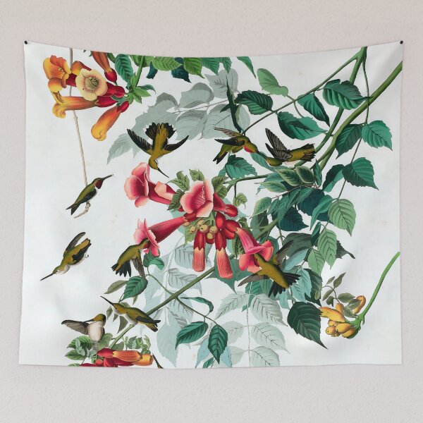 Item preview, Ruby Throated Humming Birds and Flowers designed and sold by Jon-Baran.
