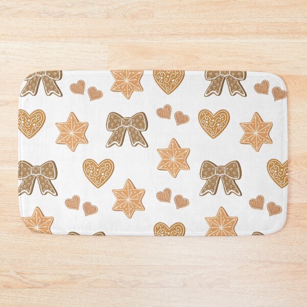 Item preview, Cute Gingerbread Cookie Pattern – Christmas Hearts, Stars & Bows Design designed and sold by BooWearBer.