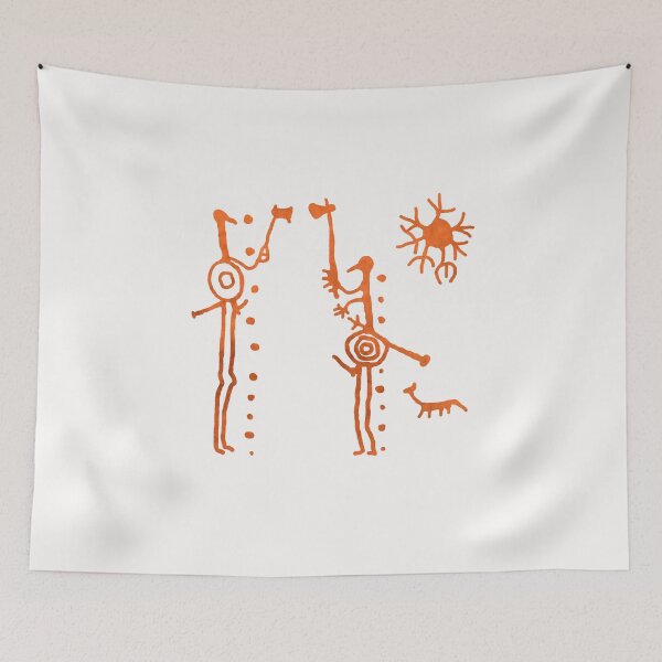 Item preview, Ancient Rock Carving Hunters and Sun designed and sold by SilentRocks.