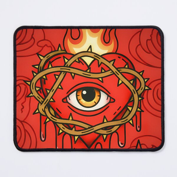 Item preview, SACRED AGONY Flaming Sacred Heart Eye designed and sold by CoffinsArt.
