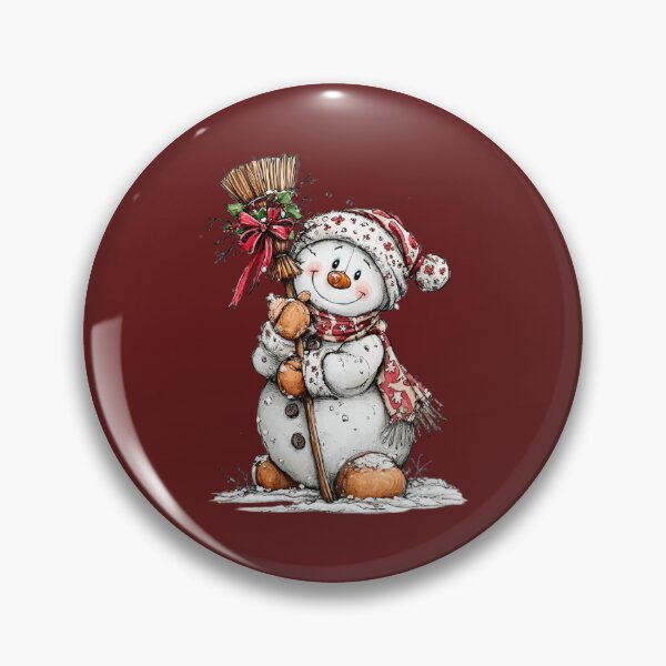 Item preview, Snowman with Holly Broom and Cozy Knit Scarf designed and sold by QuietBloom80.