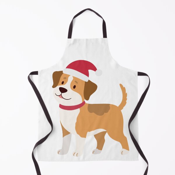 Item preview, Cute and happy Christmas dog in red Santa hat designed and sold by AllaMashycheva.