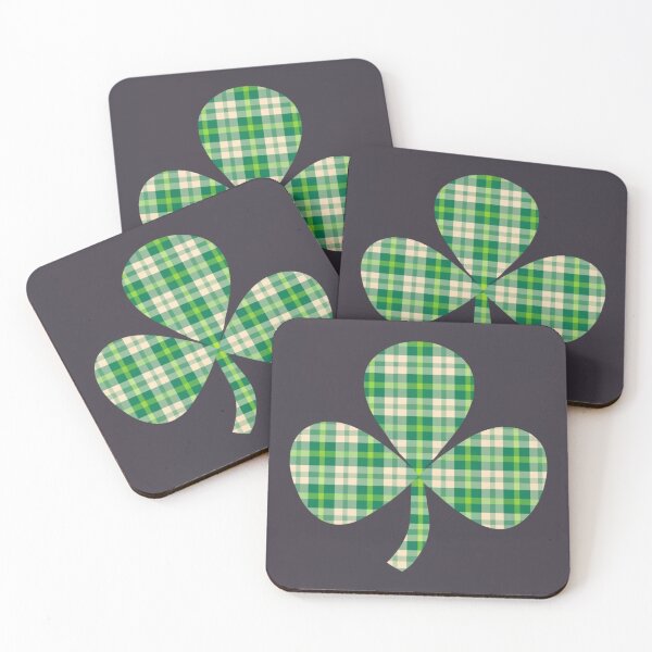 Item preview, T-shirt graphic design black background. Theme: Saint Patrick's Day. Design elements: Four leaf clover, plaid, Christmas element, anime v0.2 designed and sold by gulka8.