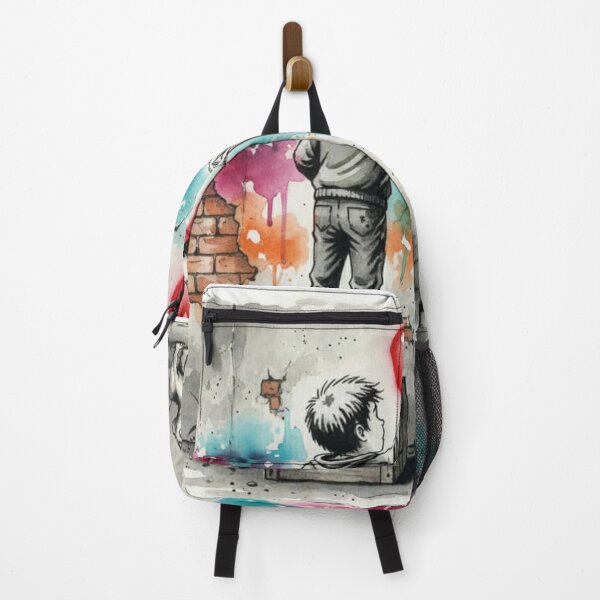 Item preview, Street Art Love – Boy Painting a Heart for Girl with Cute Dog and Color Splash Background designed and sold by Pixel Pout.