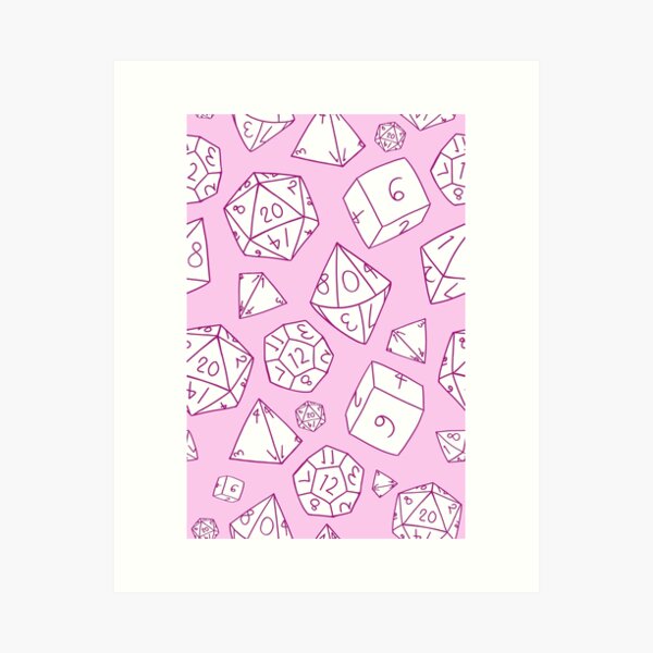 Dice! Dice! Dice! — Pink Art Print