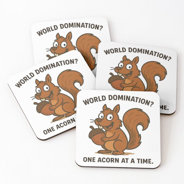 Item preview, Funny Squirrel Plotting World Domination with Acorn. designed and sold by The-T-In-Retro.