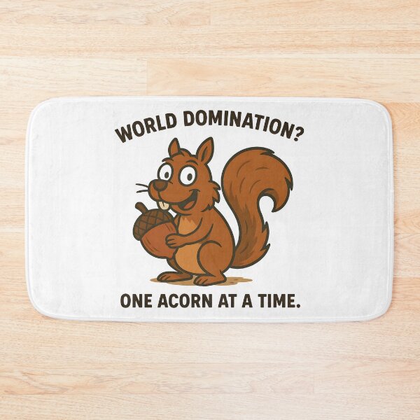 Item preview, Funny Squirrel Plotting World Domination with Acorn. designed and sold by The-T-In-Retro.