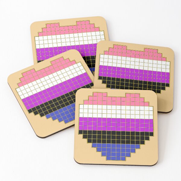 Item preview, Genderfluid Pride Flag Pixel Heart designed and sold by Neuro_Nerd.