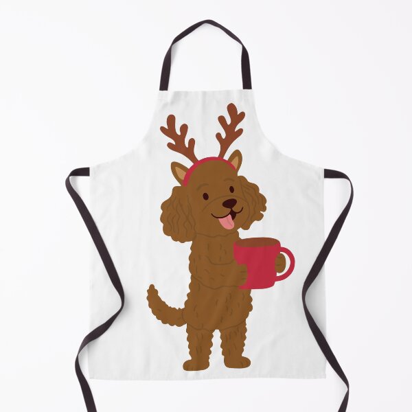 Item preview, Cute and happy Christmas dog with deer’s horns and red cup of coffee designed and sold by AllaMashycheva.