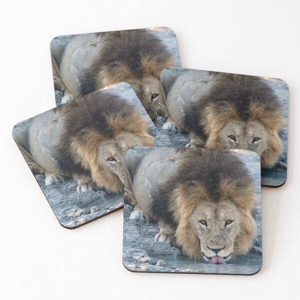 Item preview, Lion of Savuti, Waziba Drinking at the Waterhole, Botswana designed and sold by DavideAntoniani.