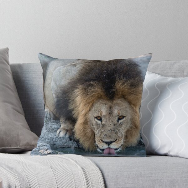 Item preview, Lion of Savuti, Waziba Drinking at the Waterhole, Botswana designed and sold by DavideAntoniani.