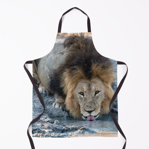 Item preview, Lion of Savuti, Waziba Drinking at the Waterhole, Botswana designed and sold by DavideAntoniani.