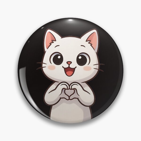 Item preview, Cute White Cat Making a Heart designed and sold by BoB-66.