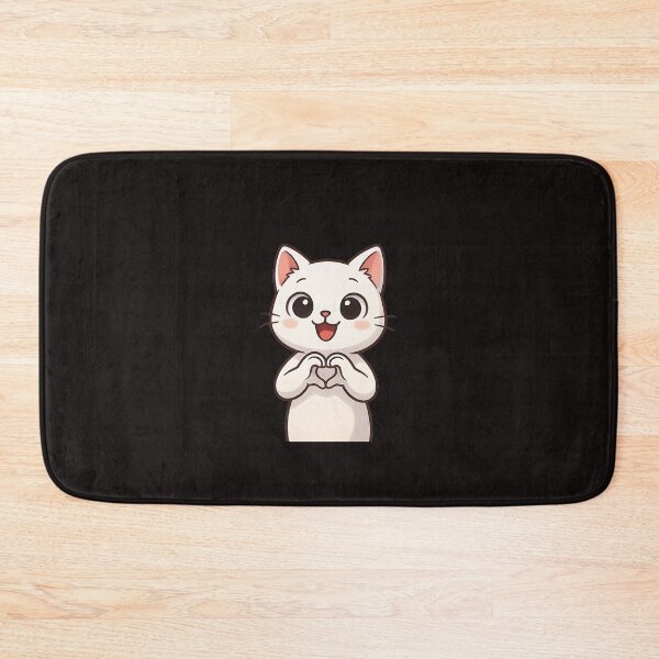 Item preview, Cute White Cat Making a Heart designed and sold by BoB-66.