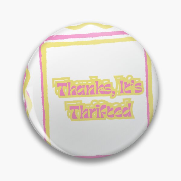 Item preview, Thanks, It's Thrifted Sticker Stamp Red Pink Design  designed and sold by SlynnArts.