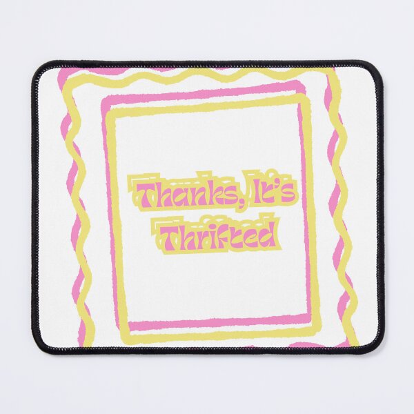 Item preview, Thanks, It's Thrifted Sticker Stamp Red Pink Design  designed and sold by SlynnArts.