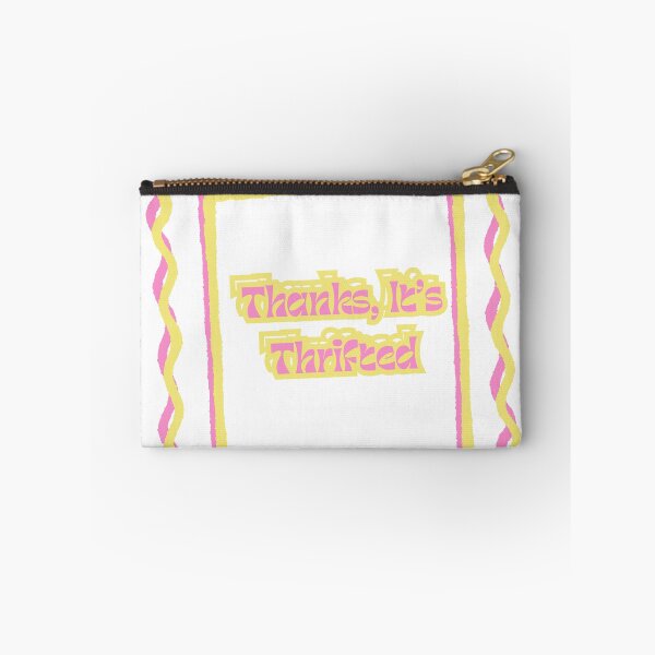 Item preview, Thanks, It's Thrifted Sticker Stamp Red Pink Design  designed and sold by SlynnArts.