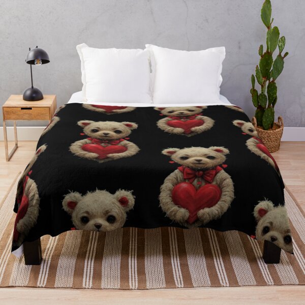 Item preview, cute cute teddy bear with a heart in Valentine's Day style with a red bow tie, classic sad teddy bear, picture, illustration designed and sold by gulka8.