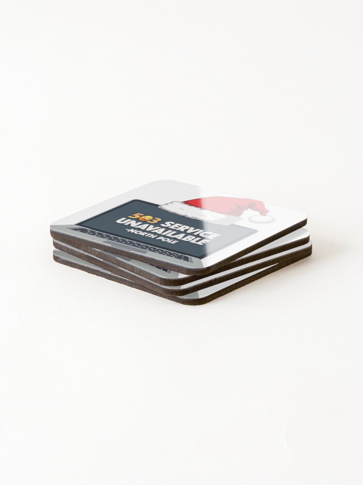 Thumbnail 4 of 5, Coasters (Set of 4), Holiday Debugging Sticker | Santa 503 Error | Christmas Developer Humor Gift designed and sold by ColoredPanda.