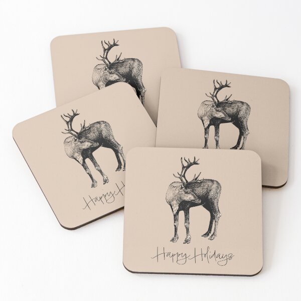 Item preview, Happy Holidays Reindeer Illustration designed and sold by Free-Spirit-Meg.