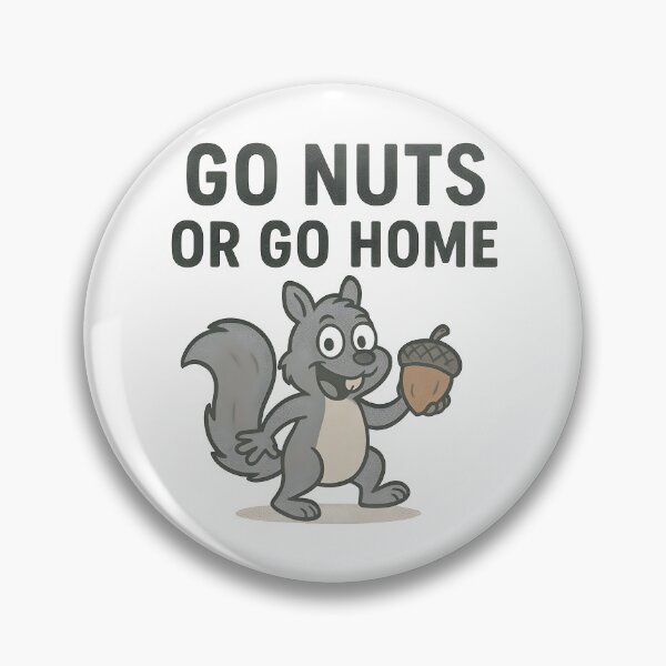 Item preview, Go Nuts or Go Home Funny Squirrel Cartoon Design. designed and sold by The-T-In-Retro.